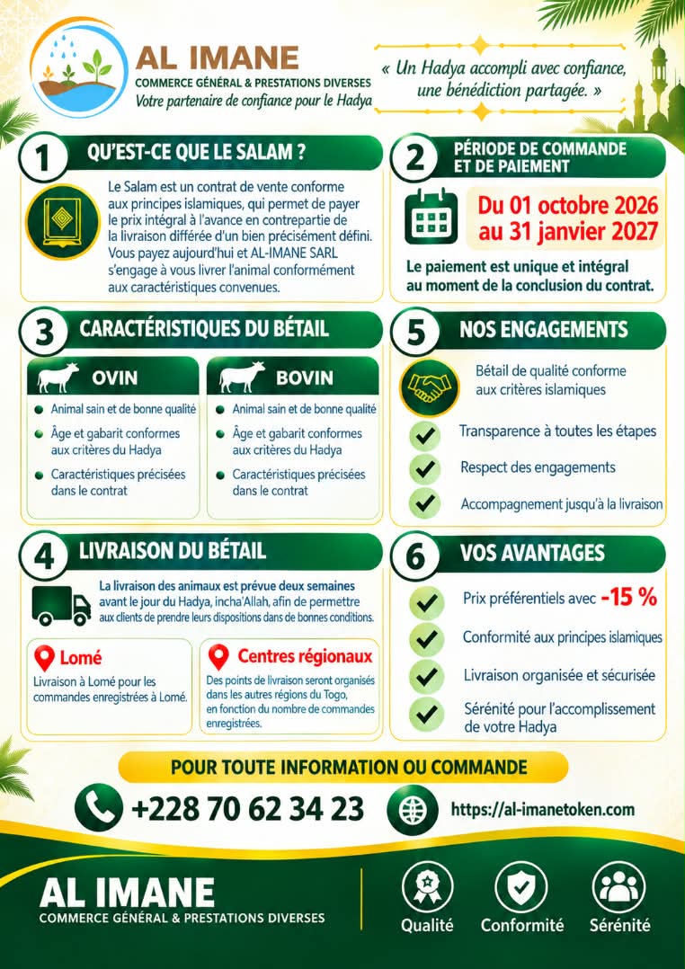 Clauses et conditions du Hadya